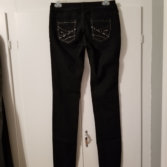 Maurices Black Skinny Jeggings With Sequin Pockets - Picture 7 of 7